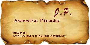 Joanovics Piroska névjegykártya